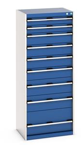 Bott Cubio 9 Drawer Cabinet 650W x 525D x 1600mmH Bott Drawer Cabinets 525 Depth with 650mm wide full extension drawers 40011066.11v Gentian Blue (RAL5010) 40011066.24v Crimson Red (RAL3004) 40011066.19v Dark Grey (RAL7016) 40011066.16v Light Grey (RAL7035) 40011066.RAL Bespoke colour £ extra will be quoted